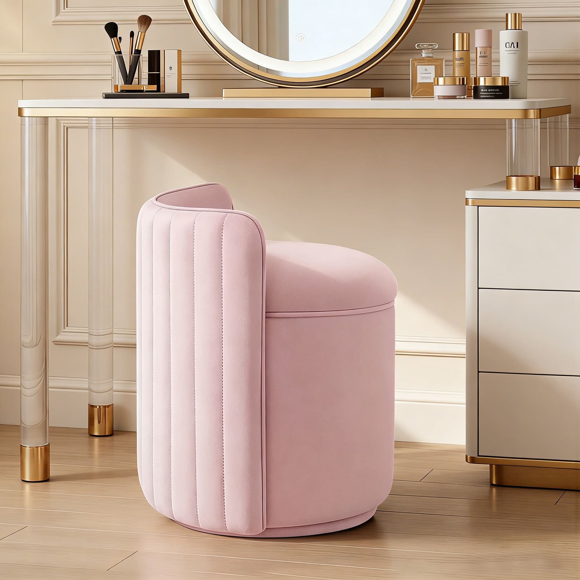 Velvet Vanity Chair With Storage