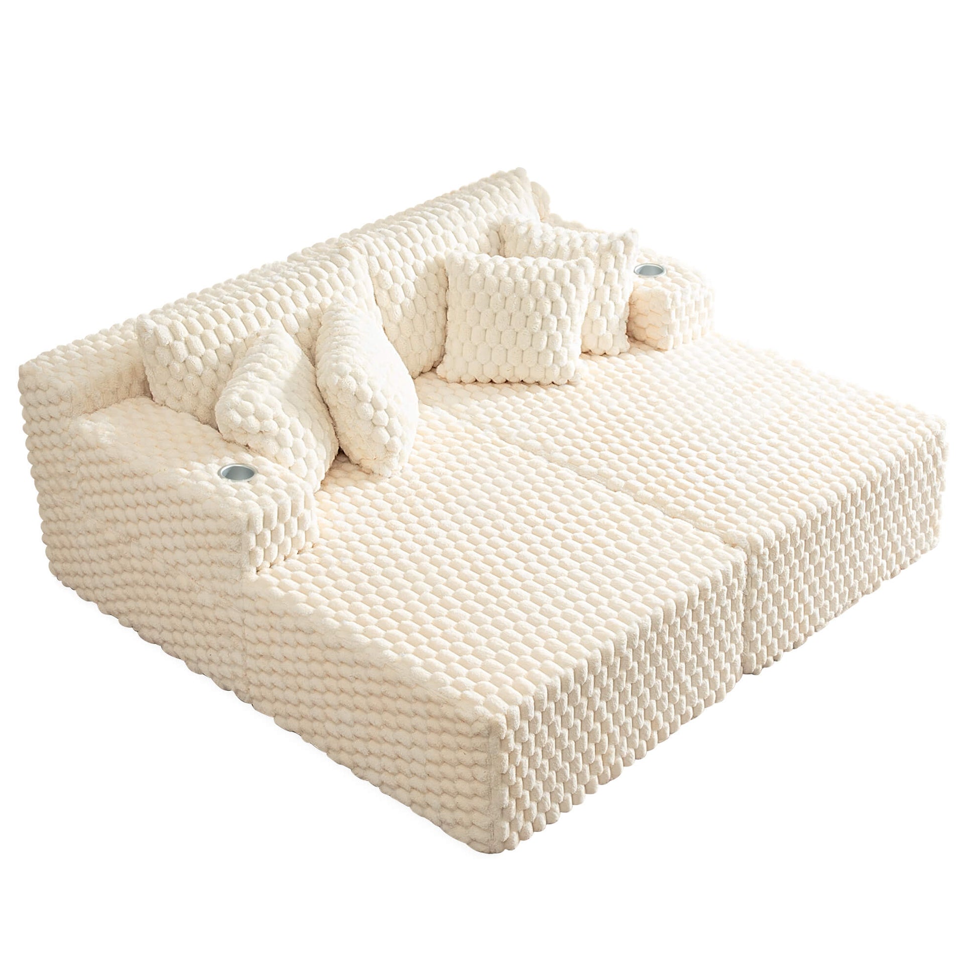 74.8" Oversize Corduroy Double Lounge Chaise Sofa Bed