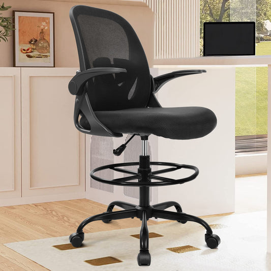 Ergonomischer Zeichenstuhl mit verstellbarem Fußring und hochklappbaren Armlehnen 934Z