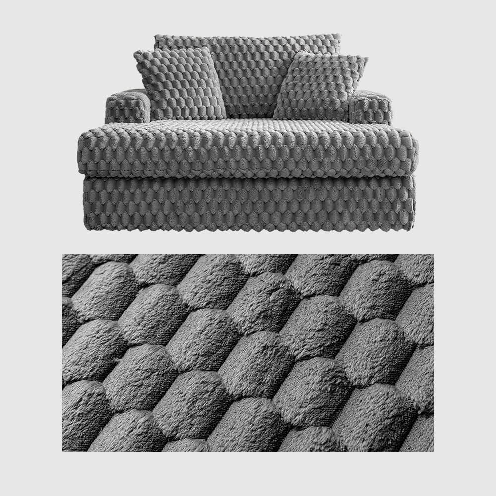 74.8" Oversize Corduroy Double Lounge Chaise Sofa Bed