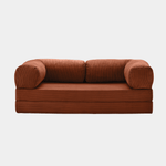Primyhome convertible brown corduroy sleeper sofa bed, minimalist modern design for living room or studio