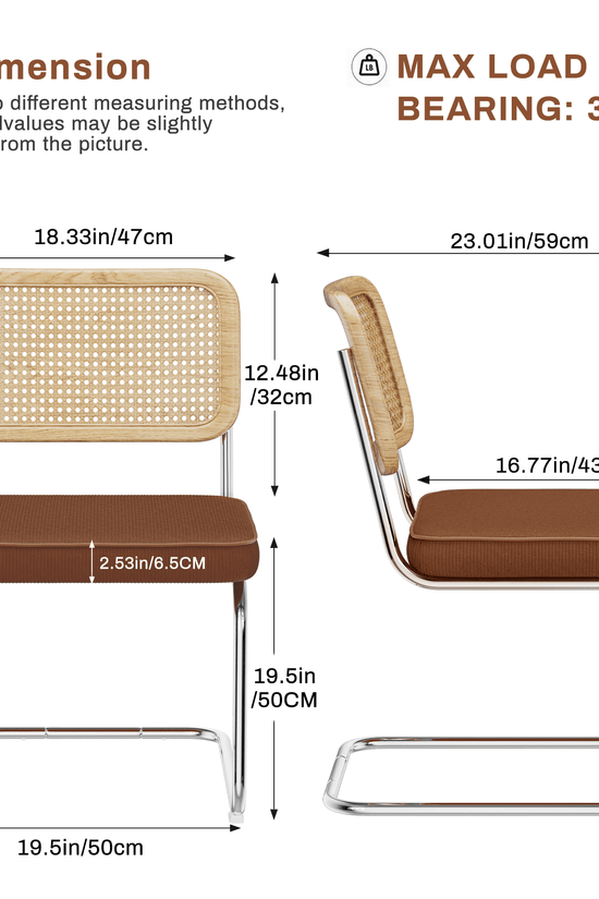 Natural Rattan Dining Chairs Set of 2