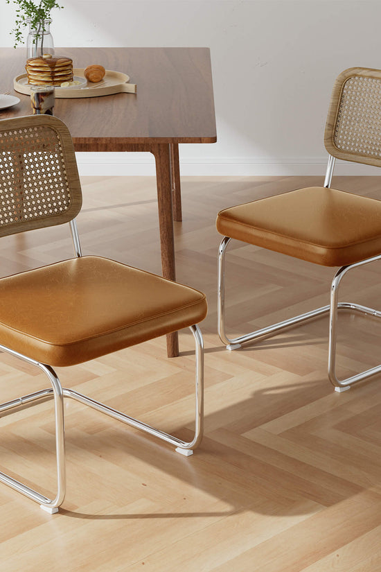 Natural Rattan Dining Chairs Set of 2