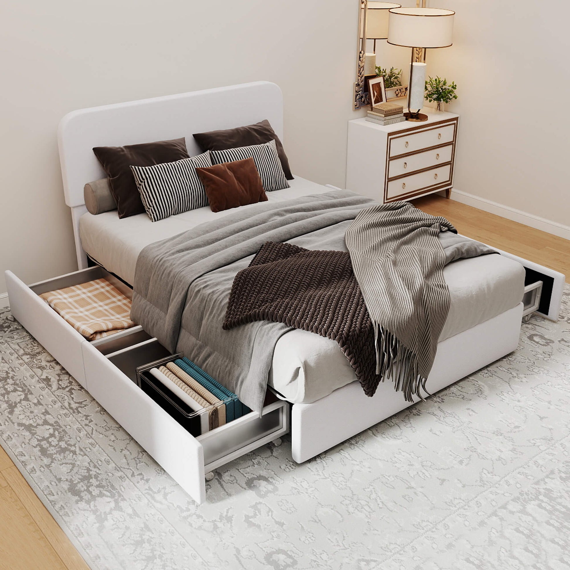 Nuvora Bed with Spacious Storage Drawers