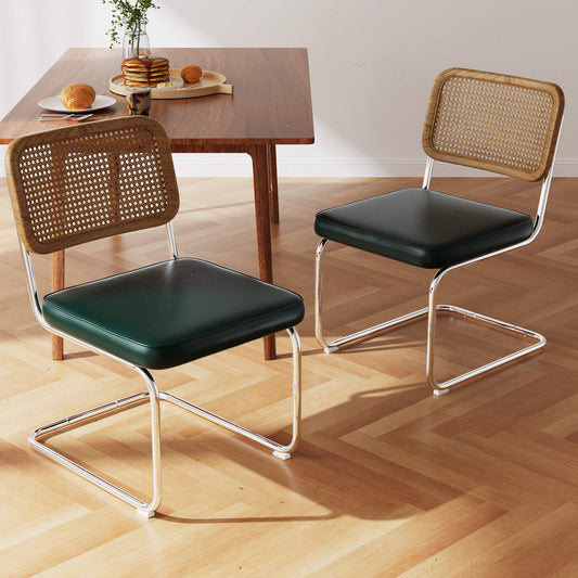 Natural Rattan Dining Chairs Set of 2