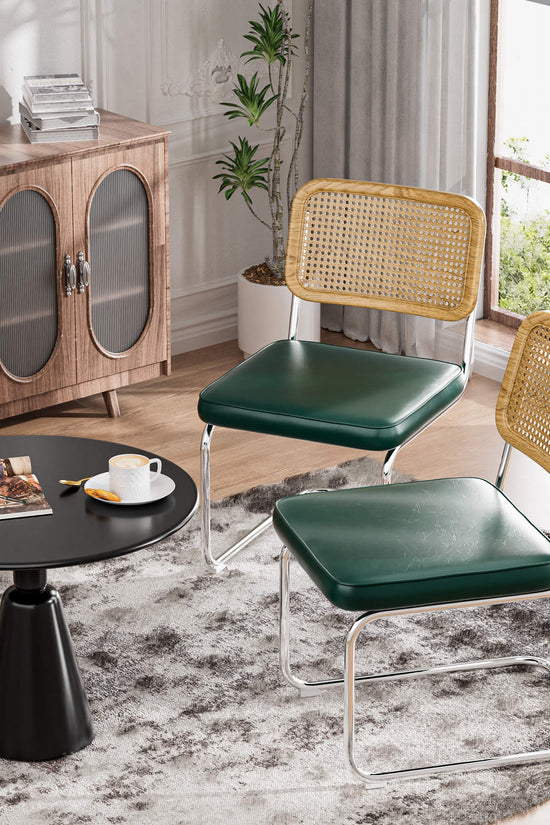 Natural Rattan Dining Chairs Set of 2