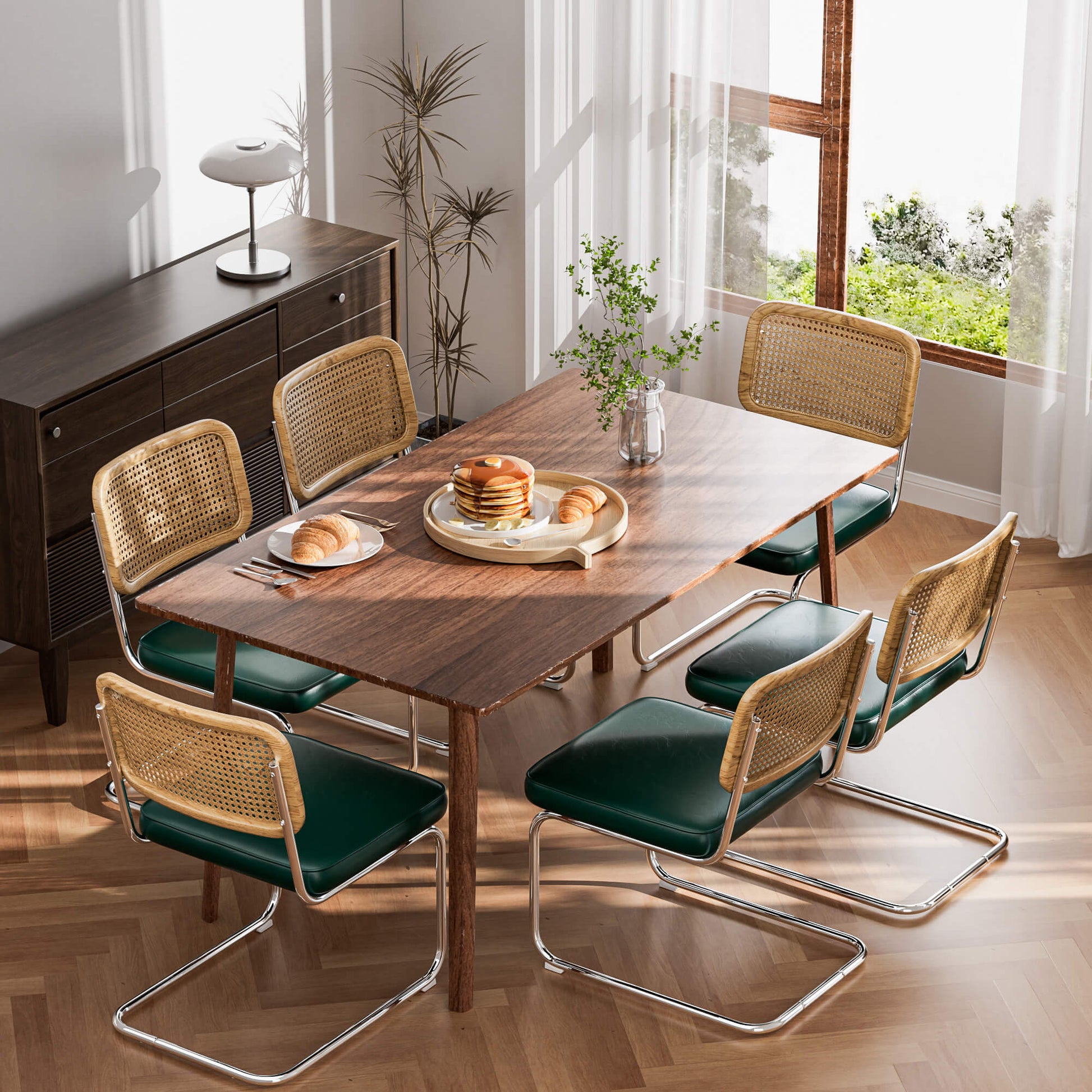 Natural Rattan Dining Chairs Set of 2