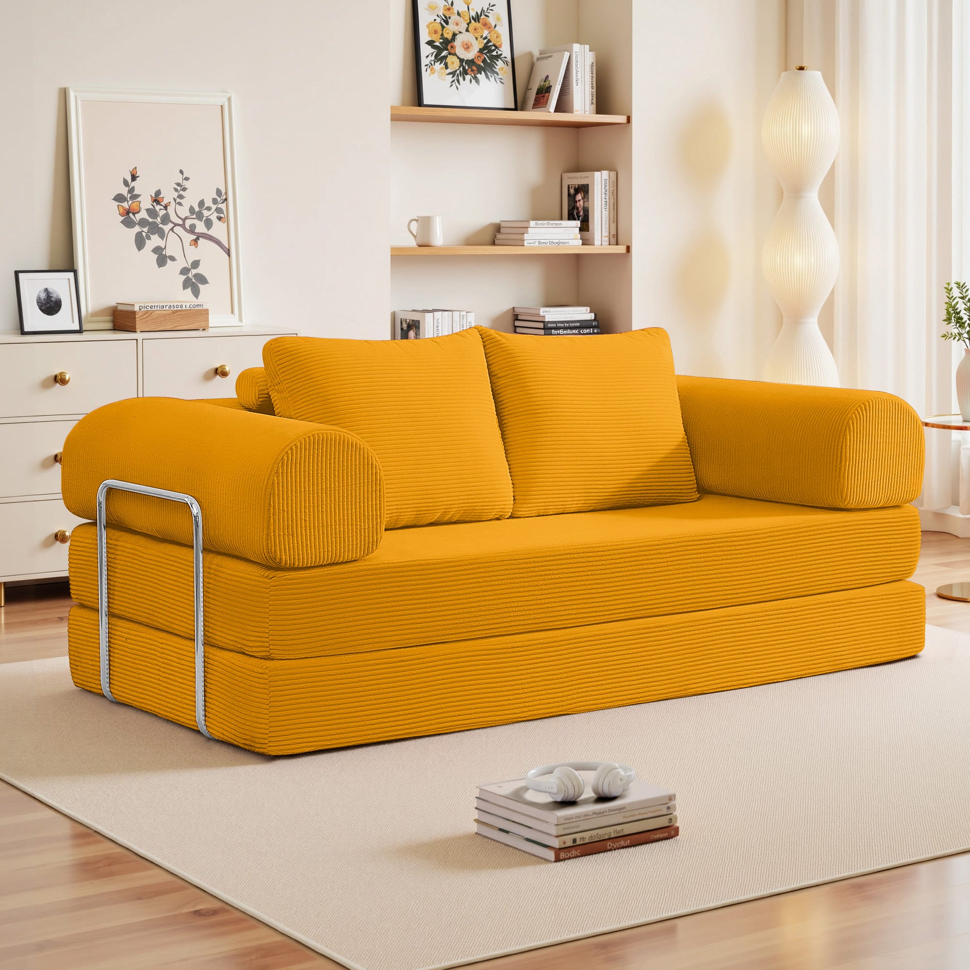 6-in-1 Combination Sponge Floor Sofa with Two Big Pillows
