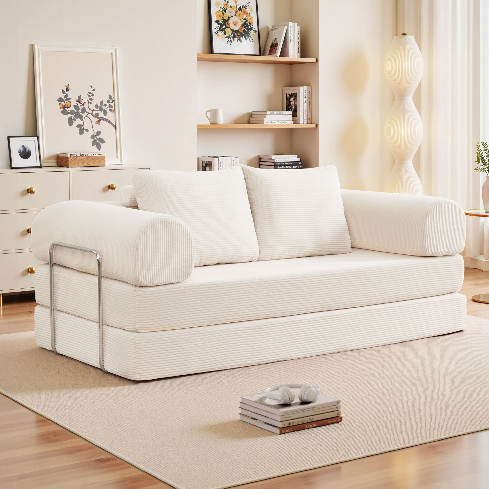 6-in-1 Combination Sponge Floor Sofa with Two Big Pillows