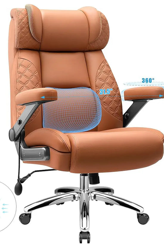 Widened Big and Tall Leather Executive Back Support Office Chair 309