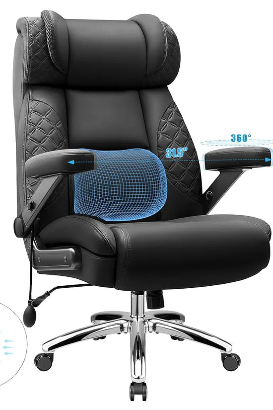 Widened Big and Tall Leather Executive Back Support Office Chair 309