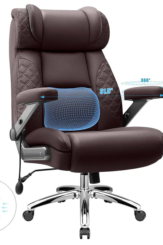 Widened Big and Tall Leather Executive Back Support Office Chair 309