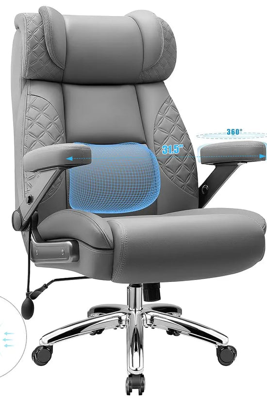 Widened Big and Tall Leather Executive Back Support Office Chair 309