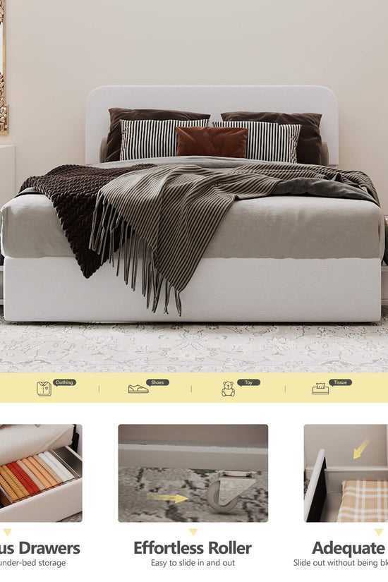 Nuvora Bed with Spacious Storage Drawers