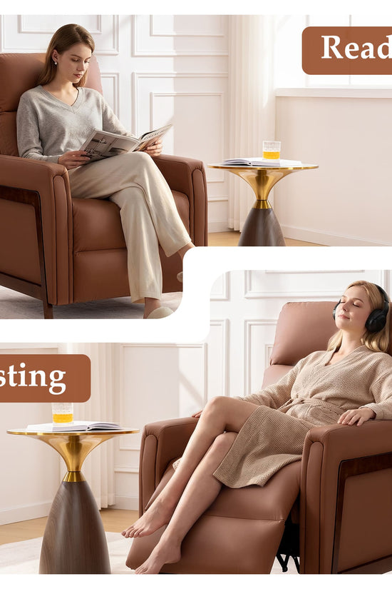 Mid-Century Modern Leather Power Recliner Chair