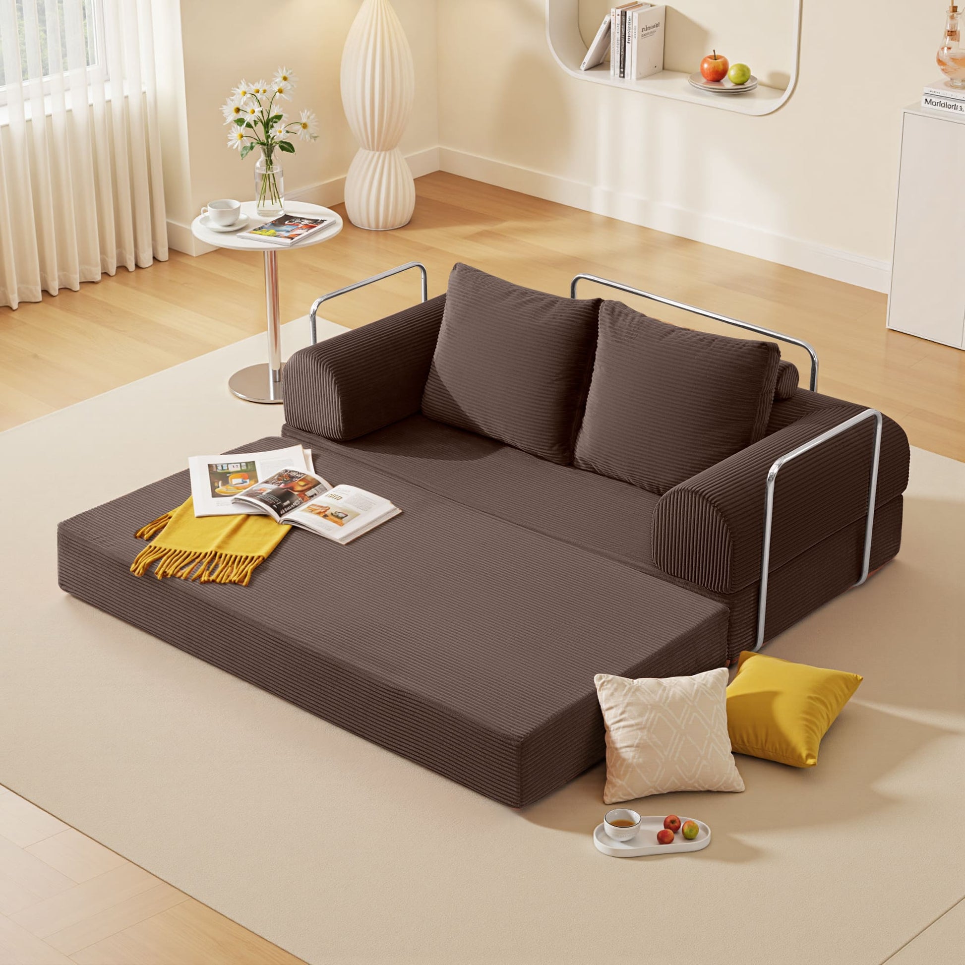 6-in-1 Combination Sponge Floor Sofa with Two Big Pillows