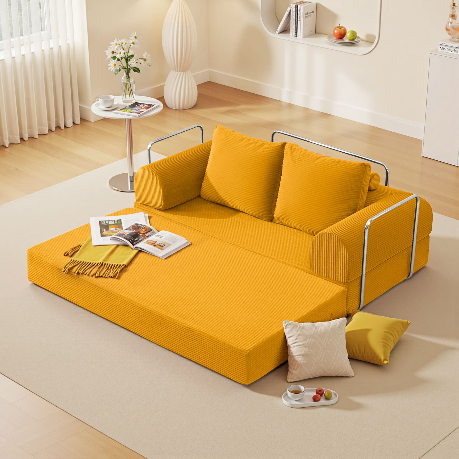 6-in-1 Combination Sponge Floor Sofa with Two Big Pillows