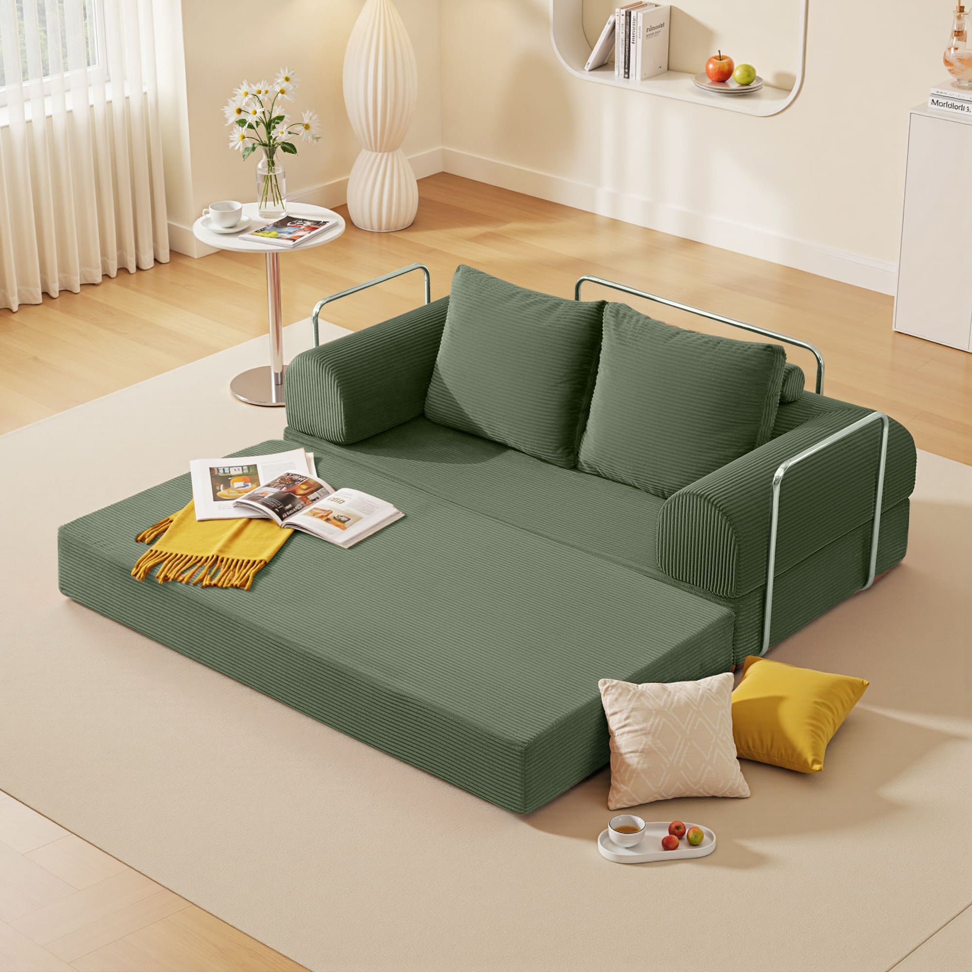 6-in-1 Combination Sponge Floor Sofa with Two Big Pillows
