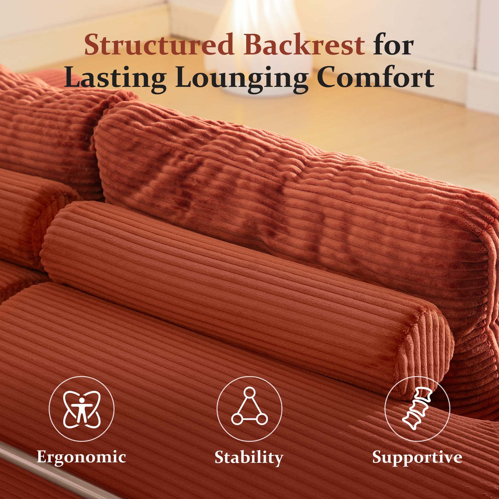 6-in-1 Combination Sponge Floor Sofa with Two Big Pillows