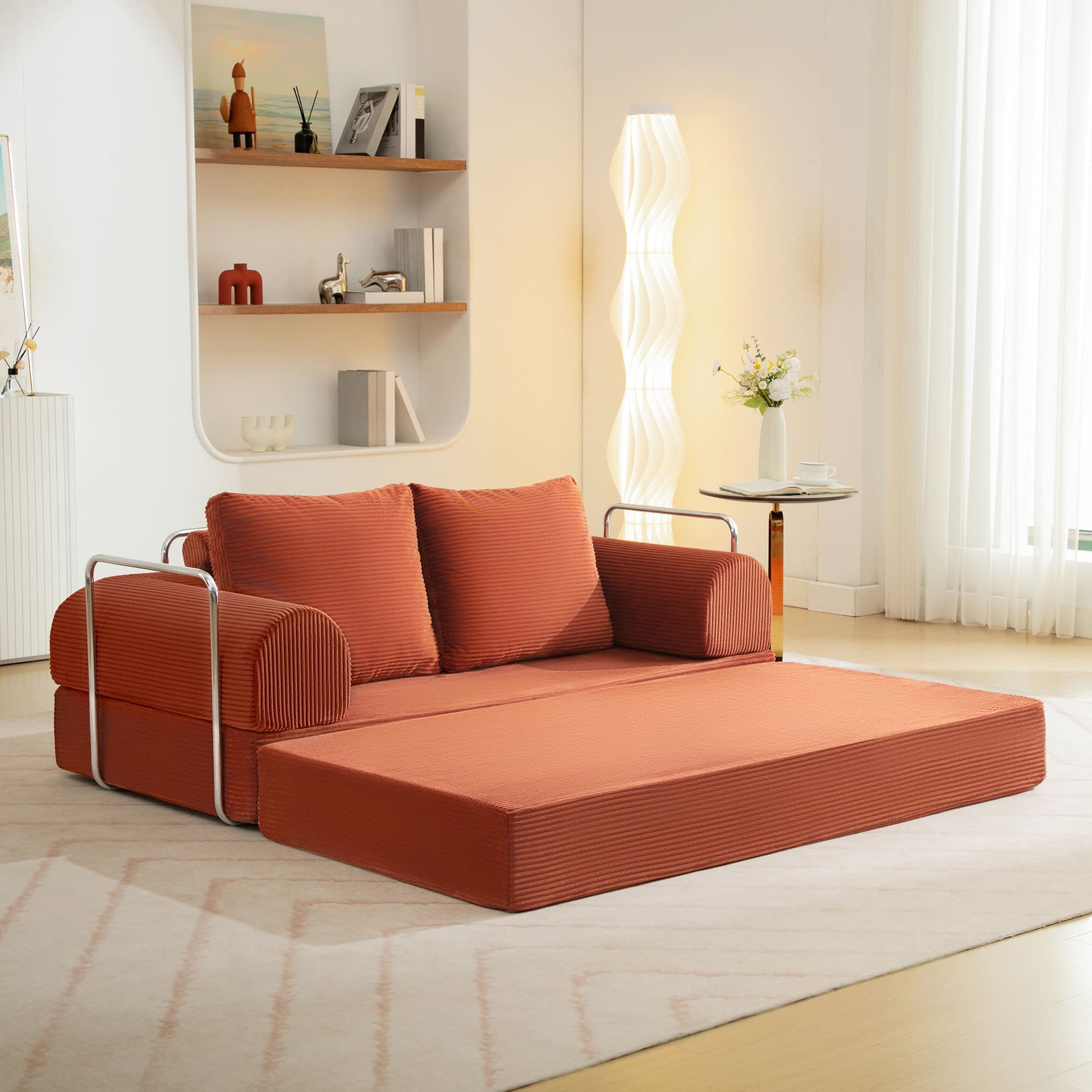 6-in-1 Combination Sponge Floor Sofa with Two Big Pillows