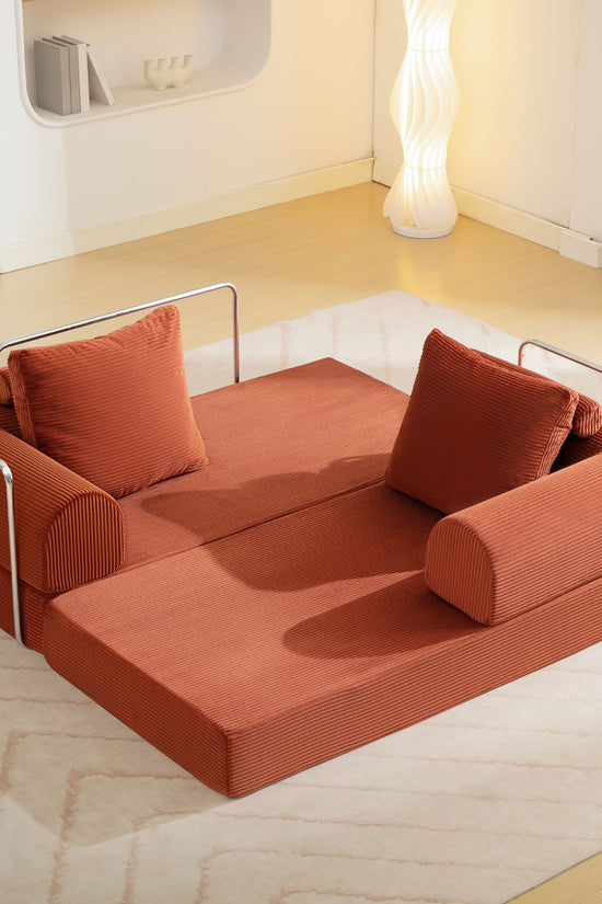 6-in-1 Combination Sponge Floor Sofa with Two Big Pillows