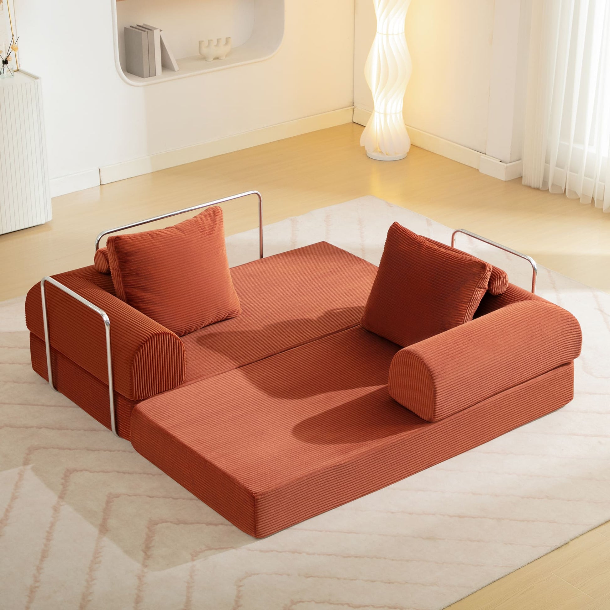 6-in-1 Combination Sponge Floor Sofa with Two Big Pillows