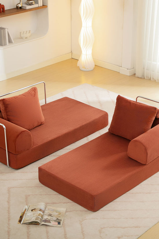6-in-1 Combination Sponge Floor Sofa with Two Big Pillows