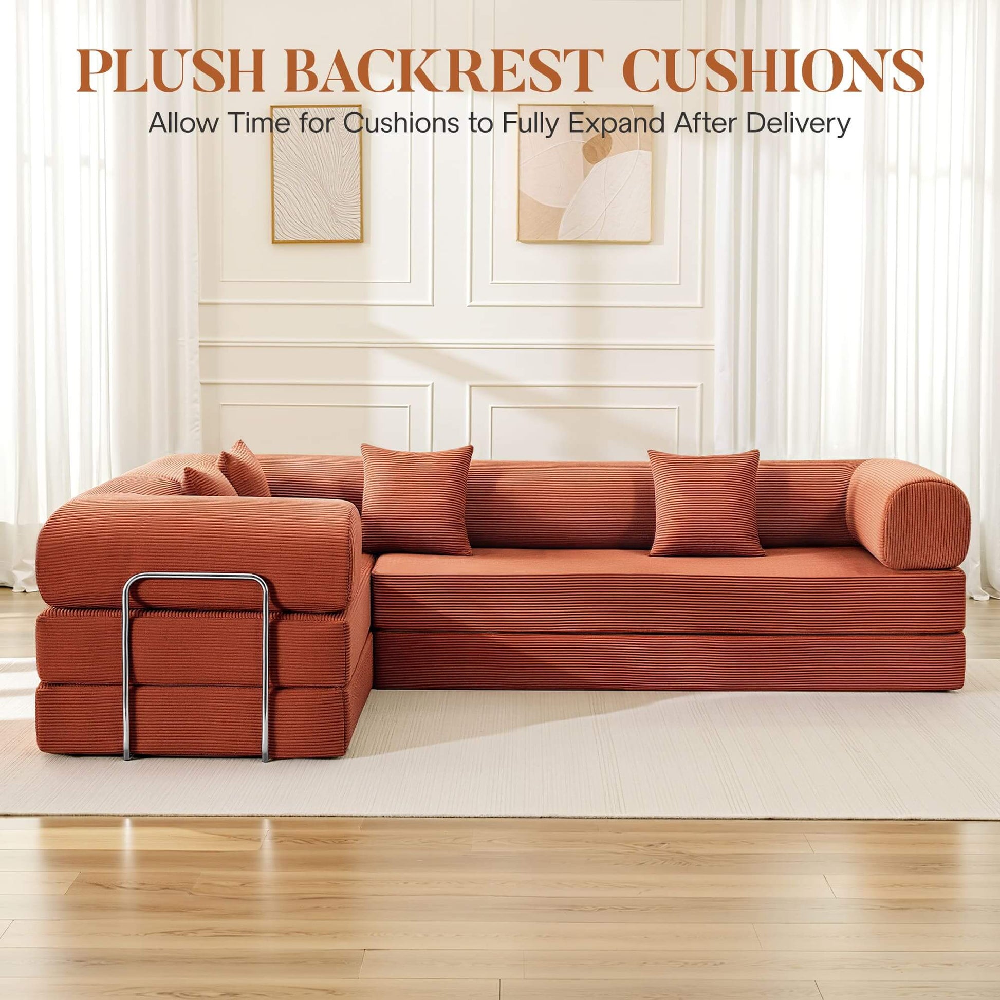 Combination Corner Sofa with High-Rebound Density Sponge