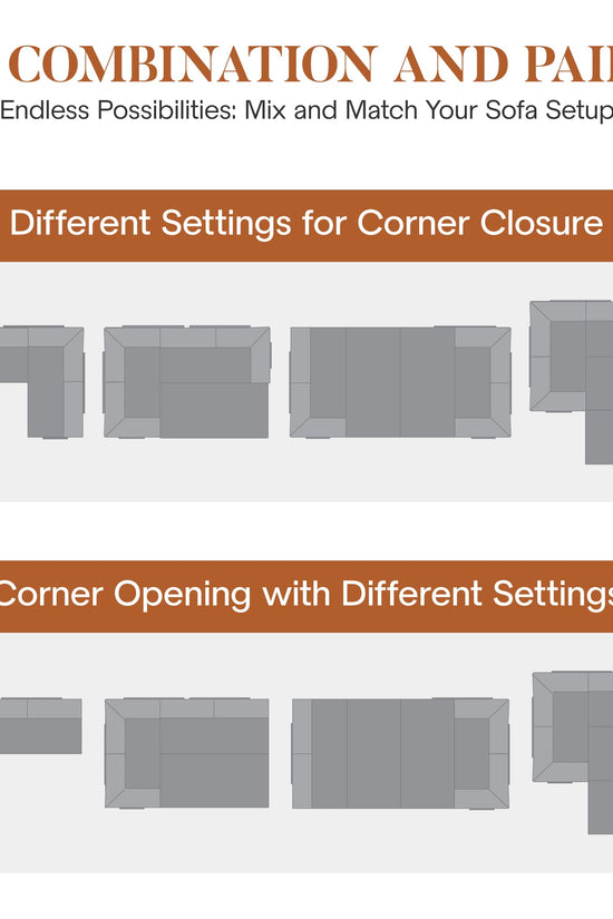 Combination Corner Sofa with High-Rebound Density Sponge
