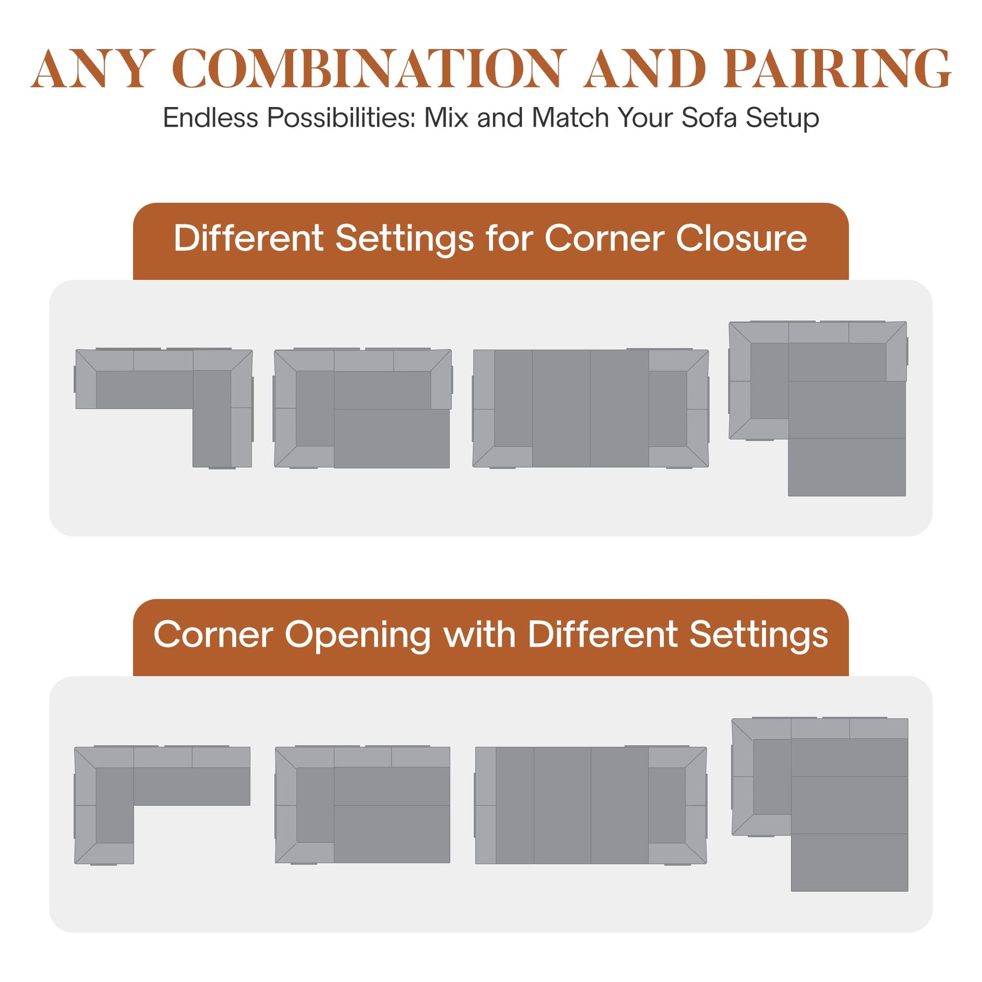 Combination Corner Sofa with High-Rebound Density Sponge