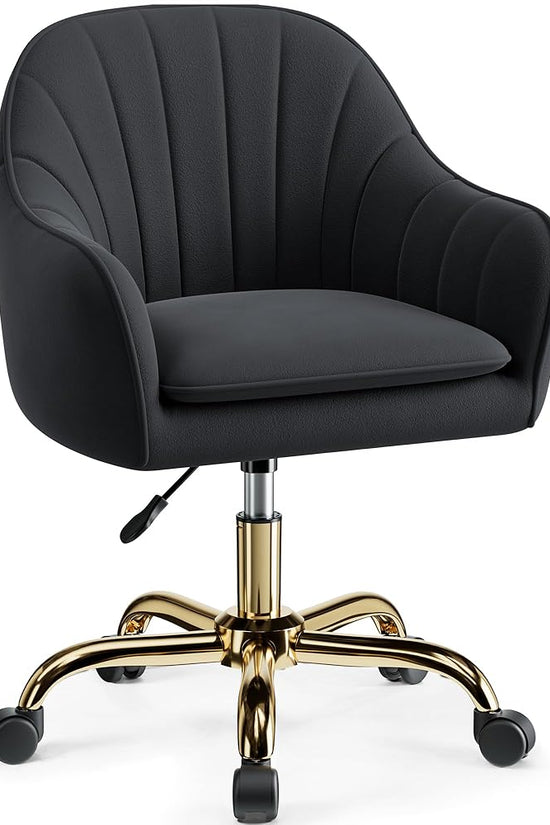 Modern Vanity Chair with Adjustable Height and Comfy Back Support