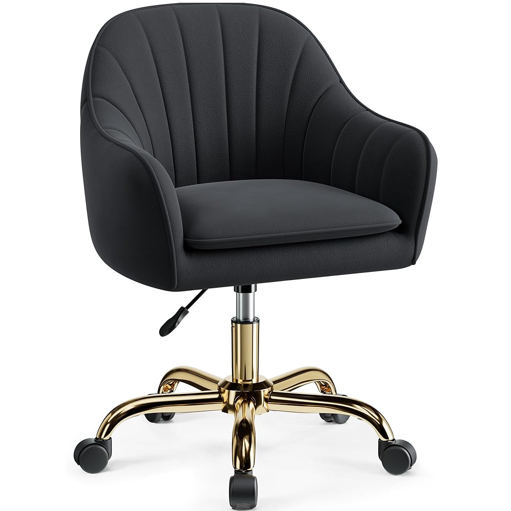 Modern Vanity Chair with Adjustable Height and Comfy Back Support