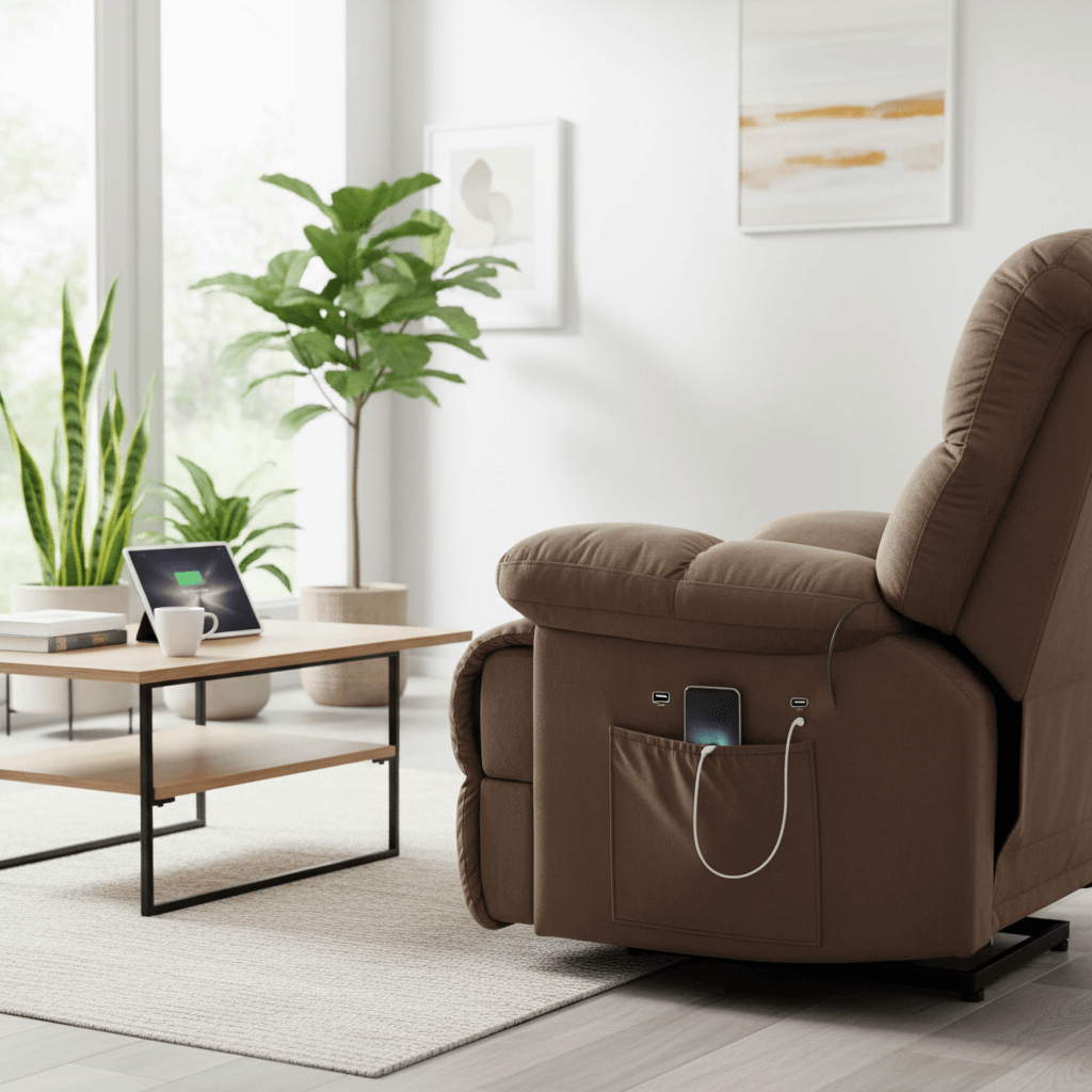 Infinite Position Power Lift Recliner Chair with Massage and Heating for Elderly