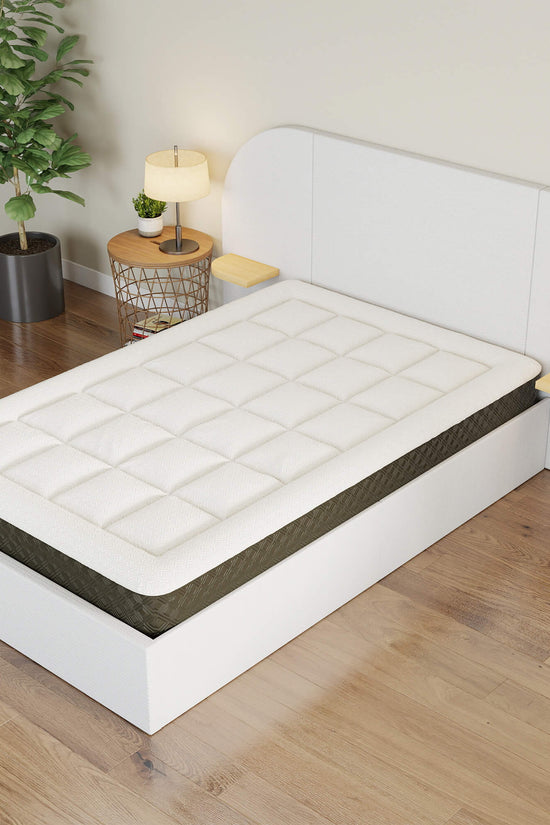 ModuNest Rounded Solid Wood Bed with Built-in Side Tables