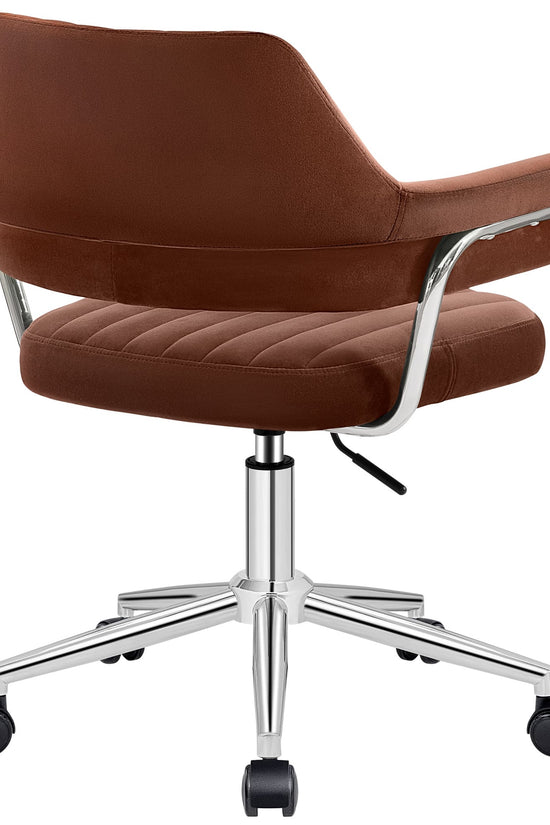 Adjustable PU Leather Swivel Vanity Chair with Arms