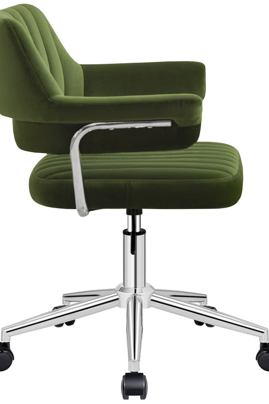 Adjustable PU Leather Swivel Vanity Chair with Arms