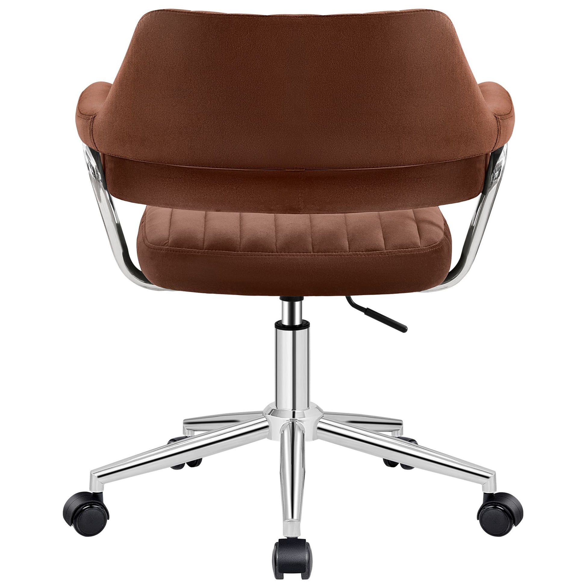 Adjustable PU Leather Swivel Vanity Chair with Arms
